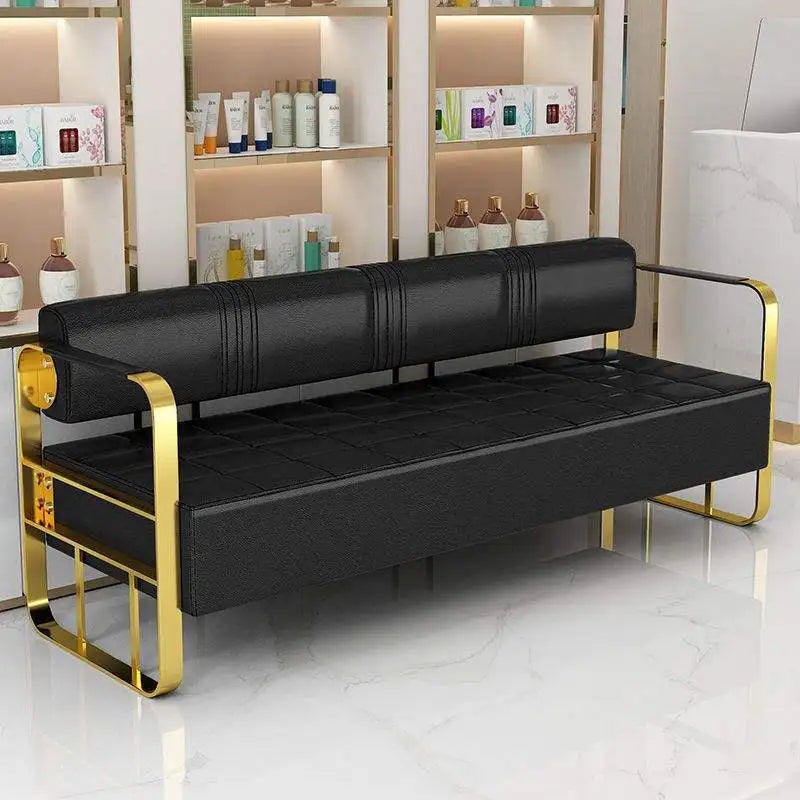 Factory Wholesale Price Gold Salon Waiting Chair Long Chair Multi-chair Waiting Sofa Hall Waiting Sofa