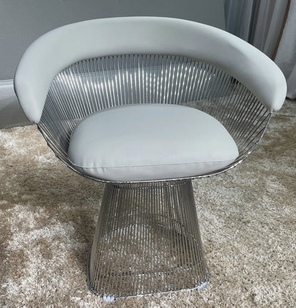 Living Room Room Stainless Steel Chrome Legs Bedroom Hotel Cooling Fabric Modern Luxury Dining Chair
