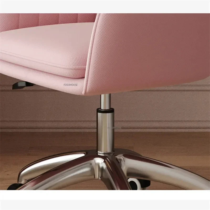 Modern Pink Office Chair Comfortable Adjustable Swivel Computer Chair for Home Bedroom Gaming Chair Office Furniture