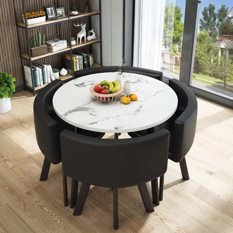 Factory Customization Elegant Chrome Dining Room Set Modern Design Extendable Home Furniture for Home Hotel or Apartment