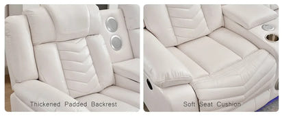 QAZ8-Power Recliner Sectional Sofa Couches with Bass Speakers Living Room.Leather Reclining Corner Sectionals Sofa Couch Sets wi