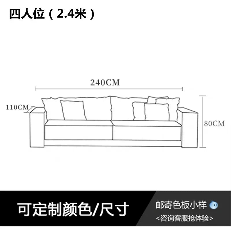 Italian fabric matte velvet Nordic minimalist technology cloth size apartment luxury living room shaped combination corner sofa