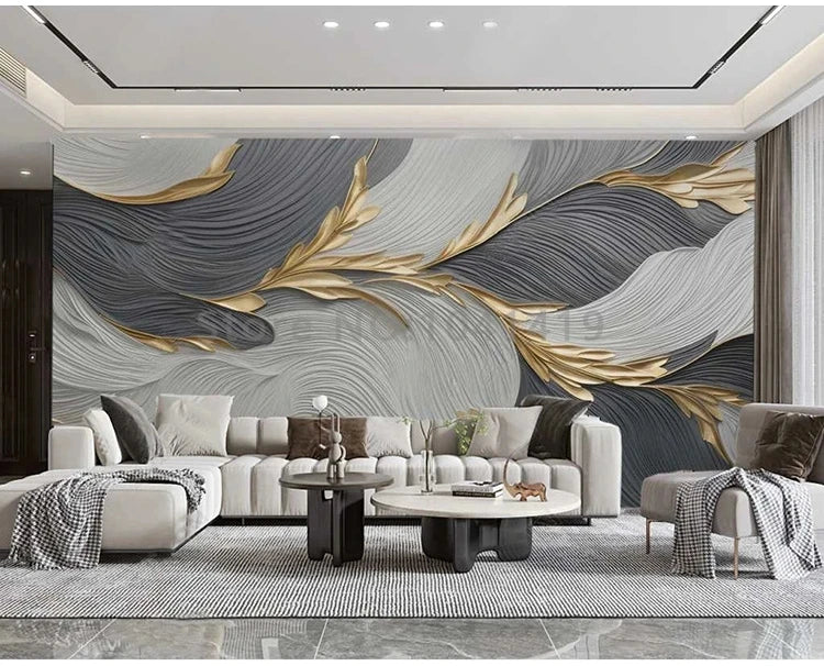 Custom 3D Wall Mural Creative Art Feather Geometric Patterns Photo Wallpaper Living Room TV Sofa Bedroom Papel De Parede Fresco