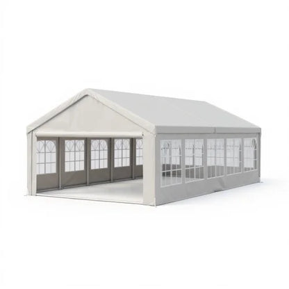 16'x32' Carport Car Canopy Party Tent with 3 Storage Bags & Removable Sidewalls, Outdoor Gazebo with 4 Ground Tubes