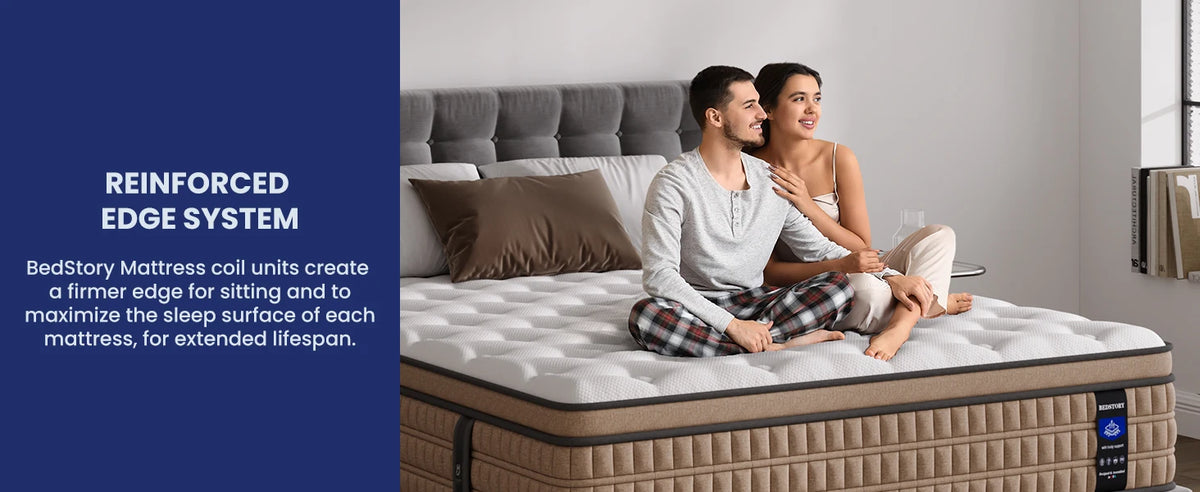 BedStory 12 Inch Full/King Hybrid Gel Memory Foam Mattress, Queen Size Mattress with Breathable Fabric for Comfortable Sleep