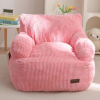 Kids Bean Bag Chair, Toddler Sofa with Foam Filling and Pocket for Gaming Reading Pink
