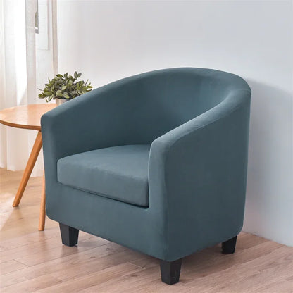 Elastic Club Chair Covers Solid Color Bath Tub Sofa Covers Single Cafe Bar Armchairs Slipcovers with Seat Cushion Cover Home