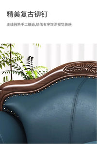Customizable American Country Vintage Log Leather Sofa