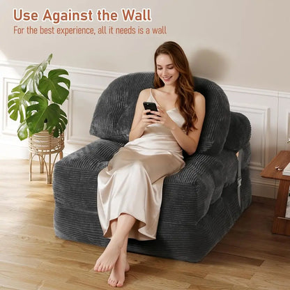 olding Soa Bed, Convertible Sleeper Chair with Back Support and Pillow uton,Boneloldable Couch or Living Room/Gt Use/Home Oice,