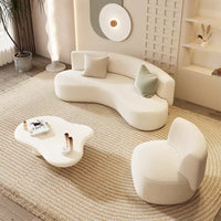 # Creamy Style Italian Minimalist Office Reception Sofa Set New Curved Fabric Sofa Creamy Small Living Room Furniture