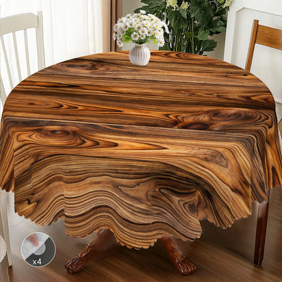 1 Piece of Retro Country Farmhouse Style Printed Tablecloth, Wooden Pattern Design, Suitable for Camping Style Picnic