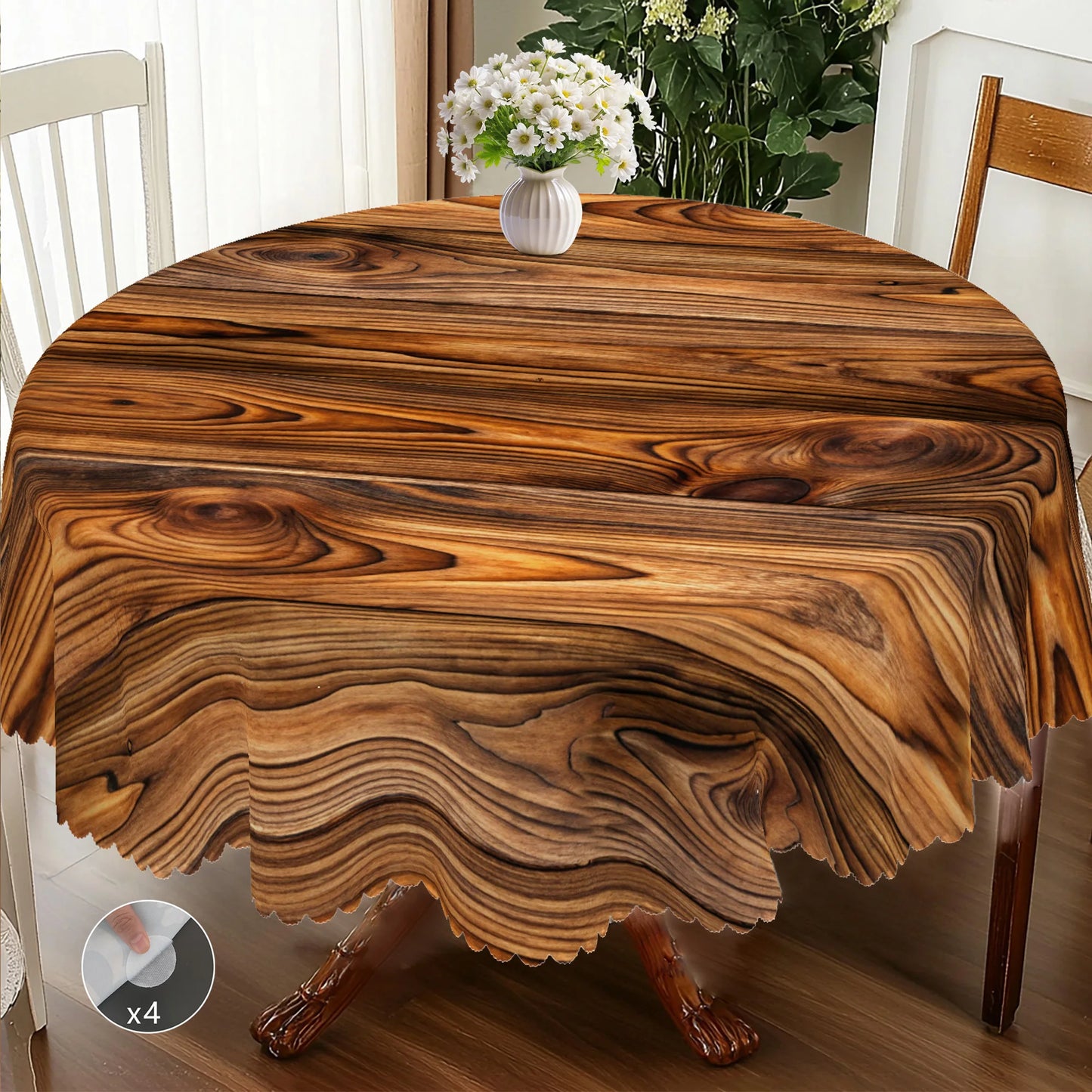 1 Piece of Retro Country Farmhouse Style Printed Tablecloth, Wooden Pattern Design, Suitable for Camping Style Picnic