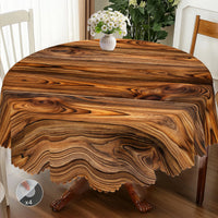 1 Piece of Retro Country Farmhouse Style Printed Tablecloth, Wooden Pattern Design, Suitable for Camping Style Picnic