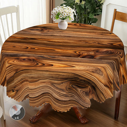 1 Piece of Retro Country Farmhouse Style Printed Tablecloth, Wooden Pattern Design, Suitable for Camping Style Picnic