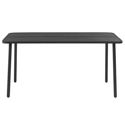 Dark Gray 7-Piece Steel Patio Dining Set Durable Outdoor Furniture
