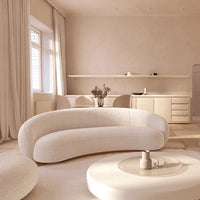 -Contemporary Minimalist Sectional Sofa Set Wood Frame with Curved Sleeper Sponge Filled for Home Hotel or Apartment