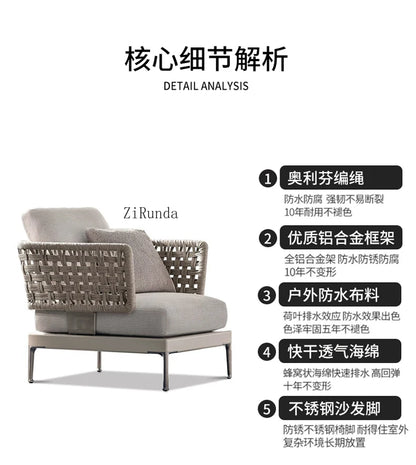 Y  Outdoor Sofa Courtyard Waterproof Vine Weaving Villa Garden Outdoor Leisure Terrace Sofa Vine Weaving Furniture