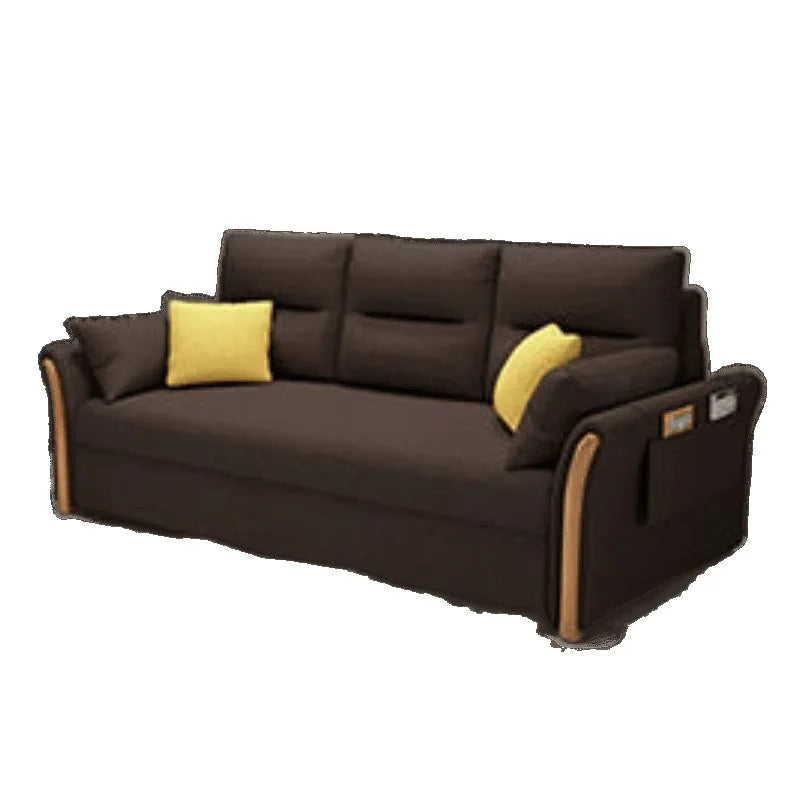 Multifunctional foldable sofa bed dual-purpose retractable small apartment storage single push-pull bed technology fabric