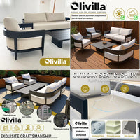 Modern Aluminum Alloy Lounge Sofa for Guesthouse Courtyard Villa Hotel Sunroom Open-air Furniture Set Garden Outdoor Sofa Couch