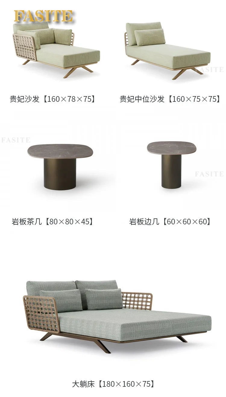 Nordic Outdoor Sofa Rattan Cafe Courtyard Villa Hotel Garden