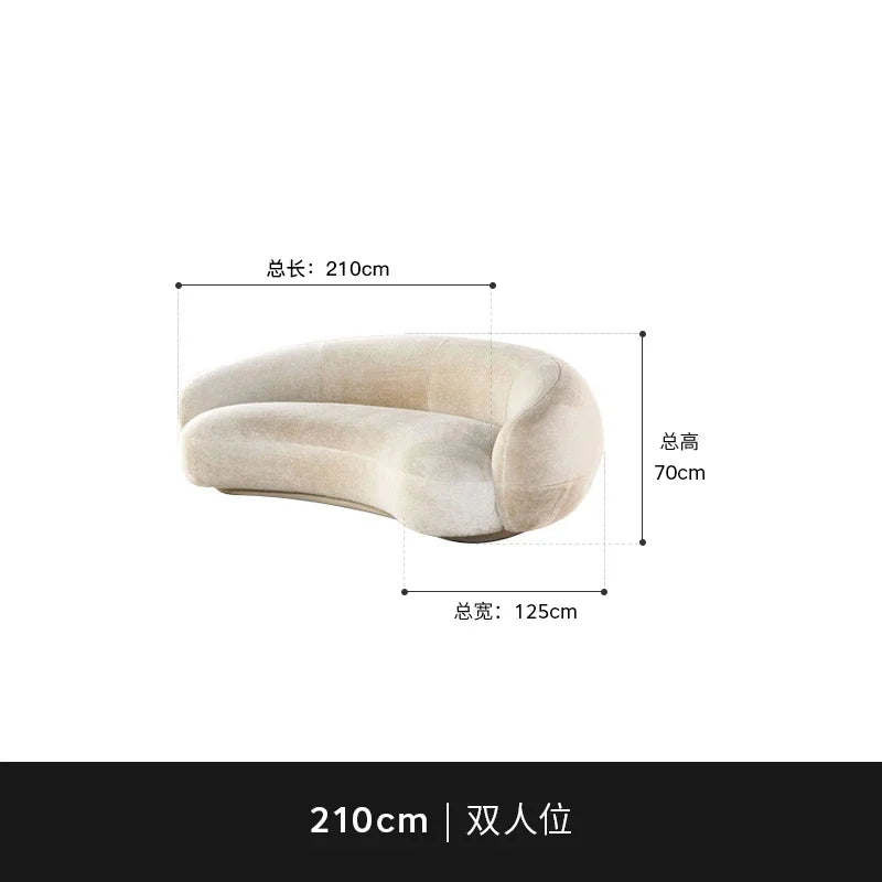 Whole house furniture Nordic Light Luxury Minimalist Cashew Sofa Designer Curved Living Room Fabric Craft Sofa Combination