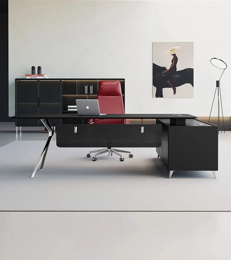 Simple and light luxury office desk and chair combination President's table Manager table Large desk office