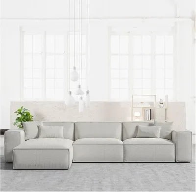 /Italian simple square multiperson combination sofa Nordic creative corner highend living room fabric sofa