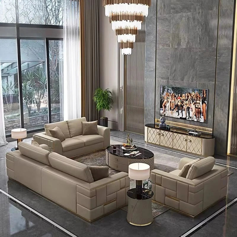 Modern Sofa Sectional Luxury 1/2/3 Seat Sofa Set Hot Sale Genuine Leather Upholstery Furniture for Living Room Sofa Couch