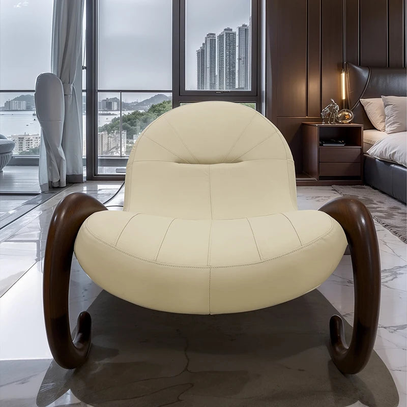 Flow ebony single recliner simple wooden sofa living room study hotel - home furniture