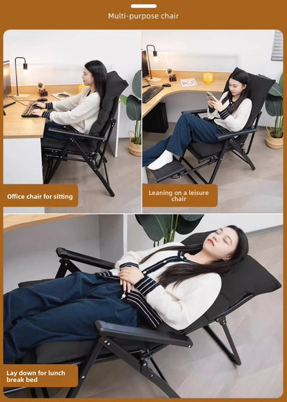 recliner lunch break folding office chair nap can lie down dual-purpose backrest computer chair couch