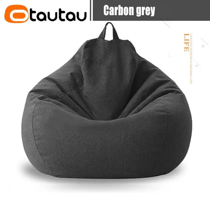 OTAUTAU Cotton Linen Bean Bag Cover without Filler Floor Corner Lazy Beanbag Chair Pouf Salon Ottoman Puff Lounger Sac DD002