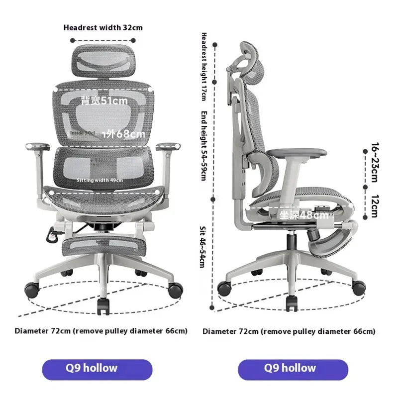 Ergonomic Office Chair with Lumbar Support Adjustable 3D Armrests Recline Tilt Function Mesh Seat for Home Office