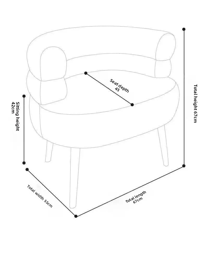 Bohemian Fluffy Accent Chair Modern Lamb Wool Lounge Chaise Plush Single Sofa for Small Space  Luxury Vanity Stool for Bedroom