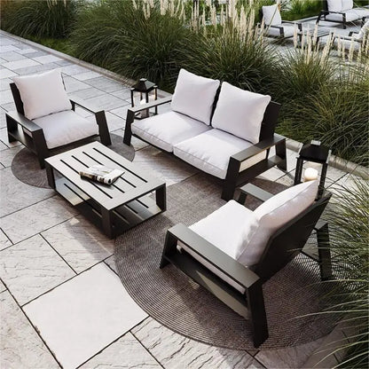 Outdoor Simple Terrace Hotel Villa Patio Solid Teak Sofa Furniture