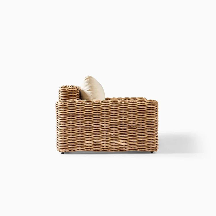 Traditional Design Outdoor Rattan Woven Wicker Patio Villa Courtyard Sofa Sectional Garden Set