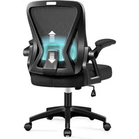 Office Chair, Ergonomic Home Computer Desk Chairs, Comfy Breathable Mesh Chair with Adjustable Lumbar Support Flip-up Armrests
