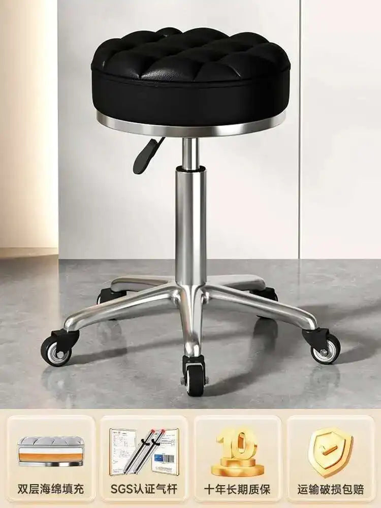 Beauty Chair Specifically Designed for Beauty Salon Adjustable Rotating Pulley Hair Salon Round Stool Tabouret A Roulette 원형의자