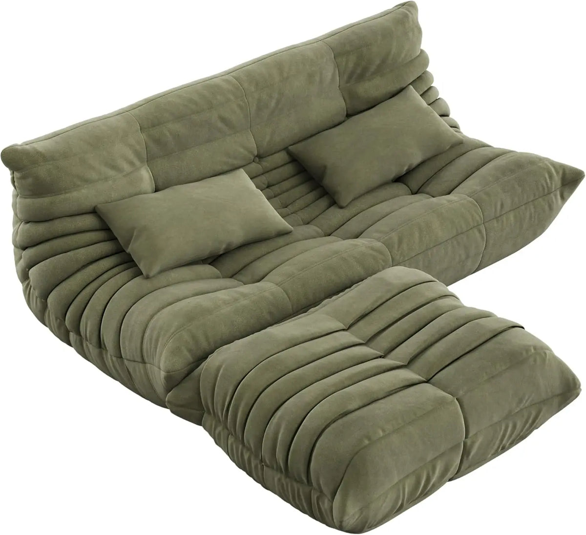 69 Inch Teddy Sofa,Loveseat Bean Bag Couch with Deep Seat,Upholstered Couches for Living Room,Bedroom,Apartment
