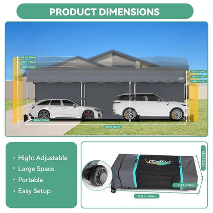 10x30 Pop Up Canopy Tent Waterproof UV50+ with 3 Sidewalls Roller Bag Outdoor Party Commercial Use, Customized