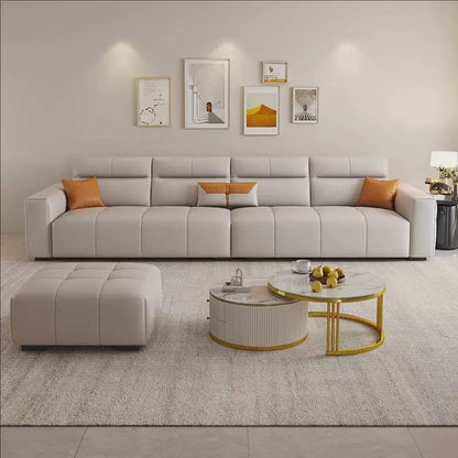 Luxury Charging  Sofas Bed U Shaped Sectional Furniture 7 Seat Modern European Fabric Living Room Sofas Set