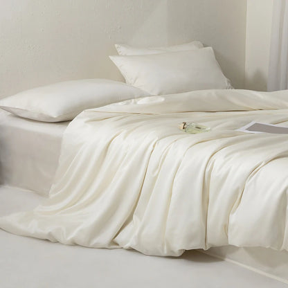 Luxury Bedding Set with Duvet Cover Silk Cotton Duvet Cover Bed Sheet Solid Color bedsheets full set 4 pcs Queen King Size