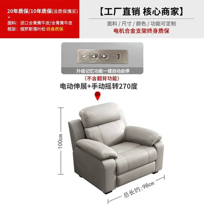 Designer Luxury Modern Sofa Genuine Leather Electric Italian Recliner Sofa Lounge Loveseat Divani Da Soggiorno Home Furniture