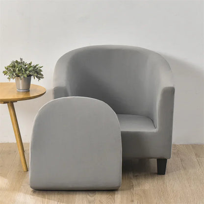 Elastic Club Chair Covers Solid Color Bath Tub Sofa Covers Single Cafe Bar Armchairs Slipcovers with Seat Cushion Cover Home