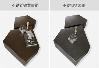 Nordic Stainless Steel Coffee Tables for Living Room Furniture Sofa Side Table Household Small Apartment Designer Coffee Table