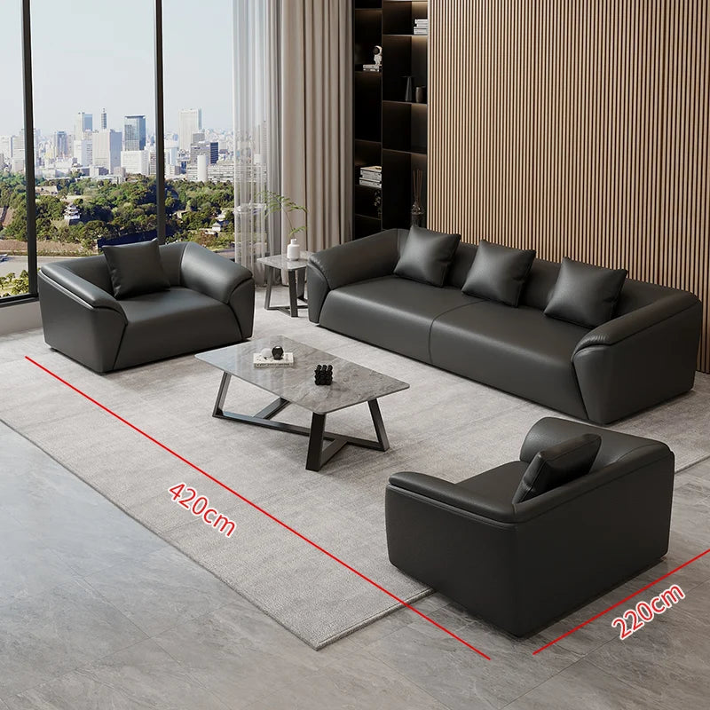 Sofa simple business reception office meeting area leisure rest area three-person coffee table combination