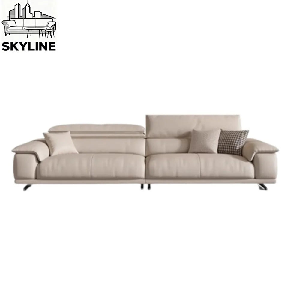 Genuine Leather Italian Living Room Sofa Luxury Lounge Designer Minimalist Sofas Modern Family Muebles Furniture Decoration