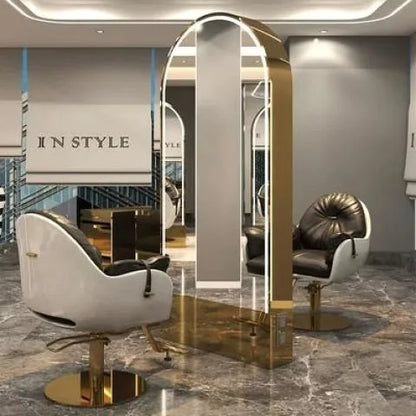 HJ Barber Shop Mirror Quick Cut Special Mirror Hair Salon Internet celebrity hair salon Full Lamp Mirror