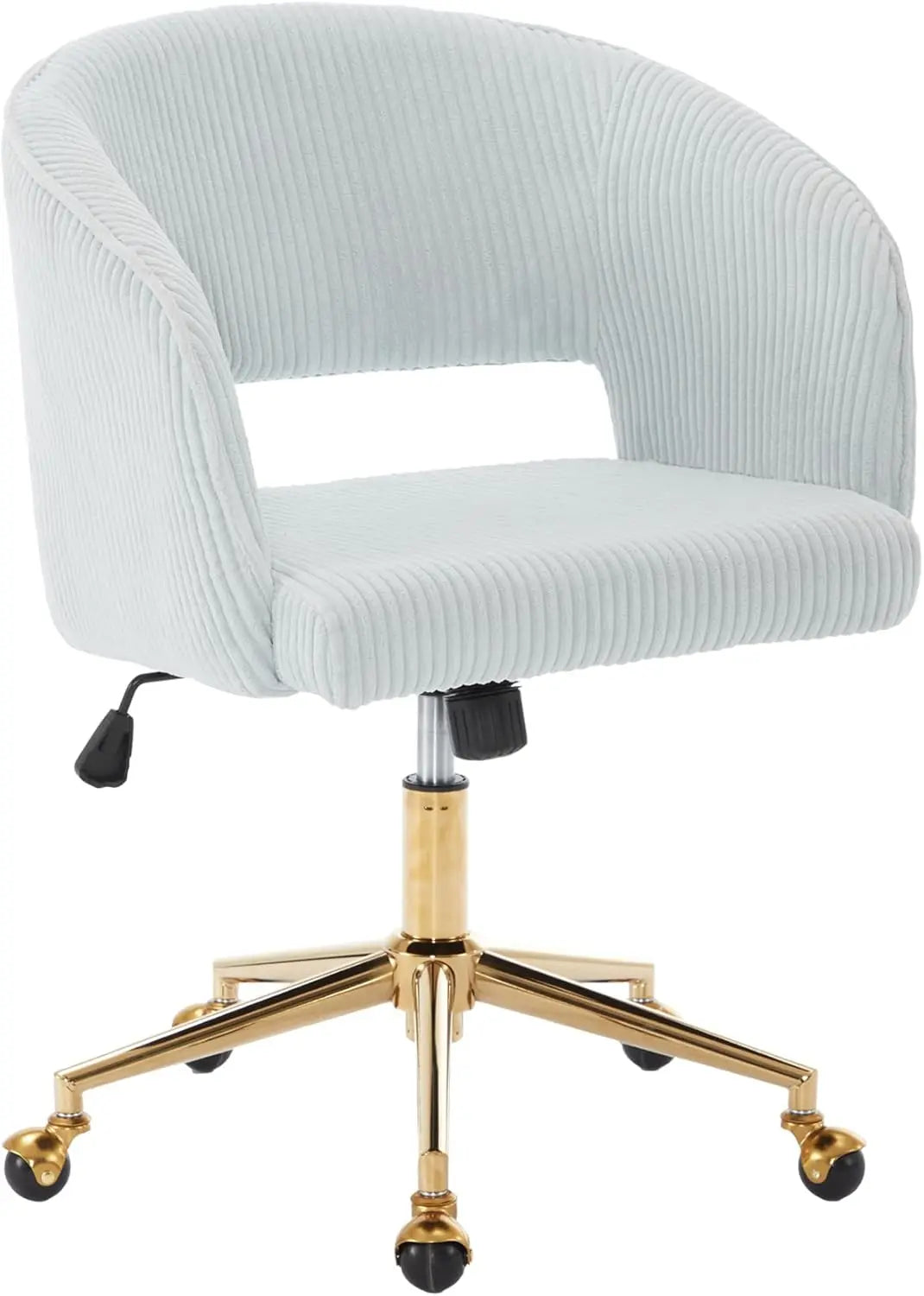 Home Office Chair Swivel Velvet Desk Chair Accent Armchair Upholstered Modern Tufted Chairs with Gold Base for Girls Women