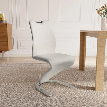 [New Arrival, Limited Stock!]pair of modern upholstered dining chairs with pu leather cushion seats and sturdy design for kitche