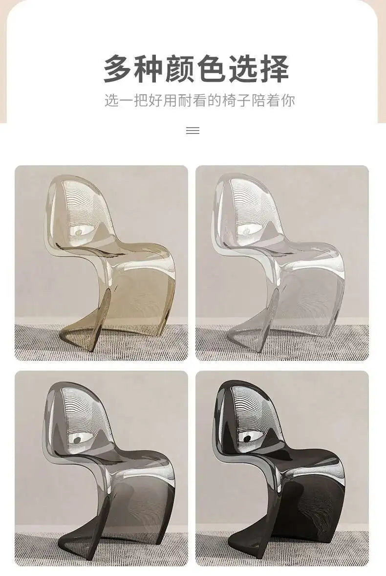 Nordic Plastic Dining Chairs Transparent Lazy Designer Ergonomic Dining Chairs Accent Desk Minimalist Muebles Acrylic Furniture